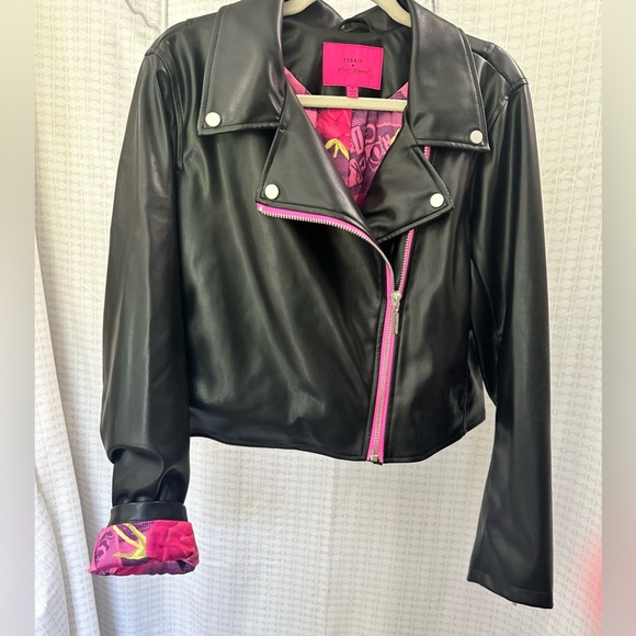 Betsey Johnson by Torrid crop moto jacket. Size 2 (18/20) - Picture 1 of 5